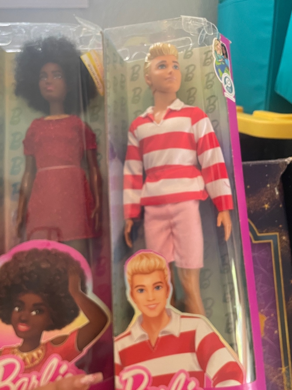 Barbie Blonde Ken Doll in Red & White Striped Top with Pink Shorts - Barbie